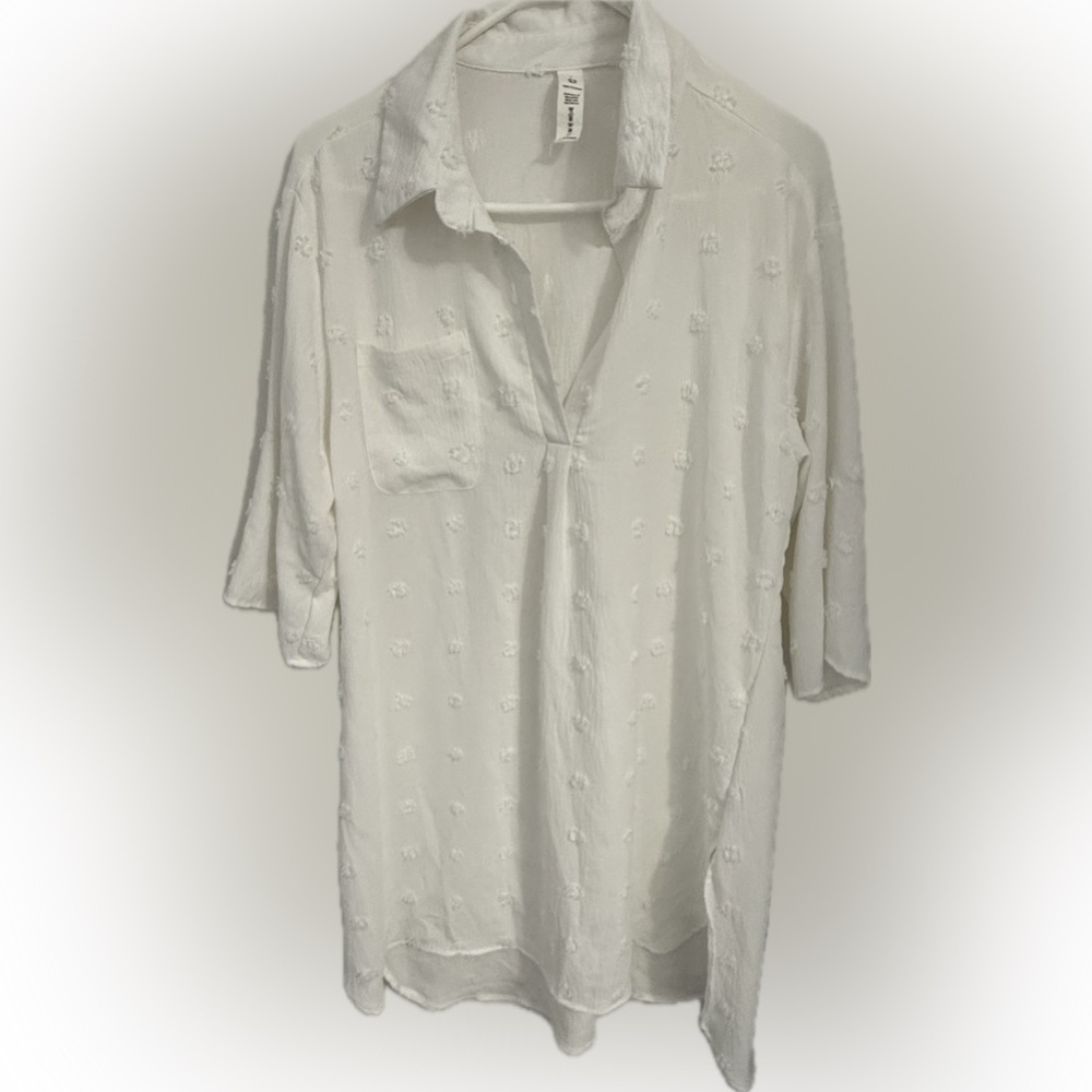 Women Beach Cover Ups Shirt/Swimwear Bathing Suit Cover Up, Size Large